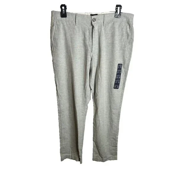 J.Crew $98 Straight-fit linen-cotton blend pant Quarry Green 31X32 BH747 - Picture 2 of 9